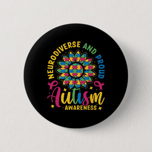 Neurodiverse en trots Autisme Bewustzijn Autistisc Ronde Button 5,7 Cm