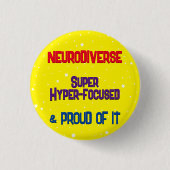 Neurodiverse, hypergerichte Button (Voorkant)