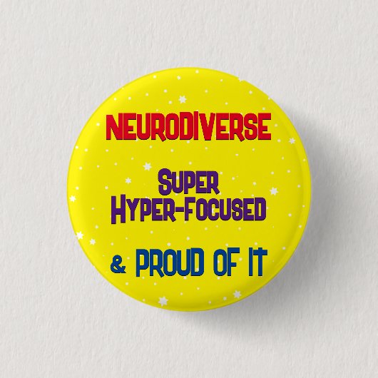 Neurodiverse, hypergerichte Button (Voorkant)