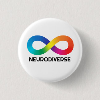 Neurodiverse Infinity Symbool Autistisch Ronde Button 3,2 Cm