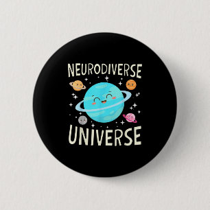 Neurodiverse planeet ruimte thema sterrenstelsel a ronde button 5,7 cm
