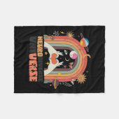 Neurodiverse universe Celestial Retro Autism AWare Fleece Deken (Voorkant (Horizontaal))