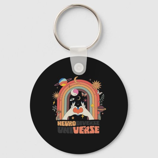 Neurodiverse universe Celestial Retro Autism AWare Sleutelhanger (Voorkant)