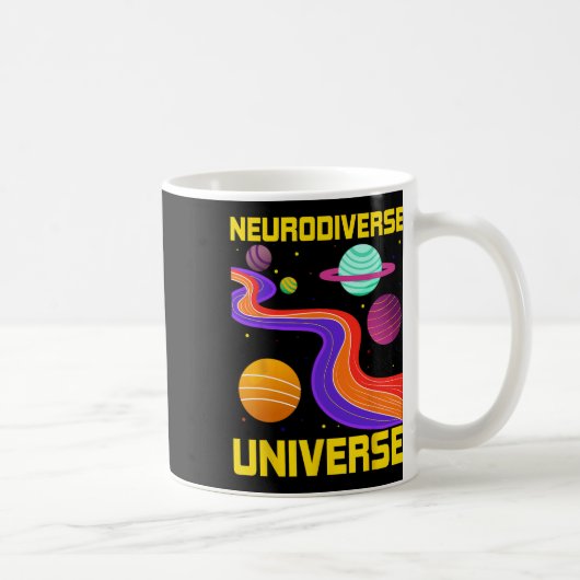 Neurodiverse Universum Neurodiversiteit ADHD Autis Koffiemok (Rechts)