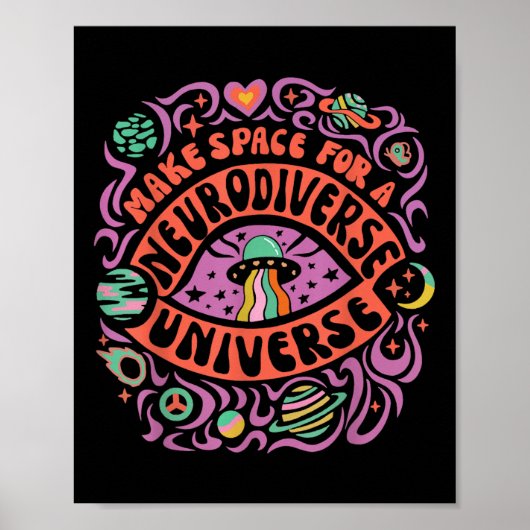Neurodiverse Universum Neurodiversiteit ADHD Autis Poster (Voorkant)
