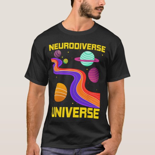 Neurodiverse Universum Neurodiversiteit ADHD Autis T-shirt (Voorkant)