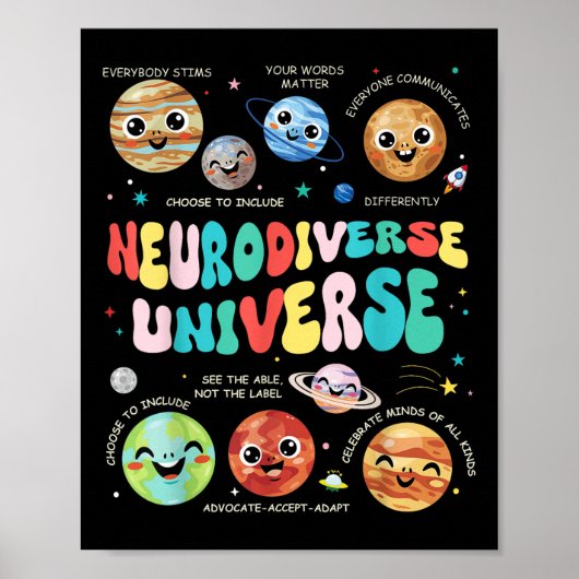 Neurodiverse Universum Neurodiversiteit Autisme Be Poster (Voorkant)