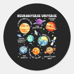 Neurodiverse Universum Neurodiversiteit Autisme Be Ronde Sticker