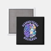 Neurodiverse Universum Neurodiversiteit Hersenen A Magneet (Voorkant / Achterkant)