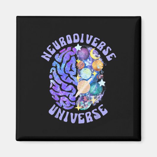 Neurodiverse Universum Neurodiversiteit Hersenen A Magneet (Voorkant)
