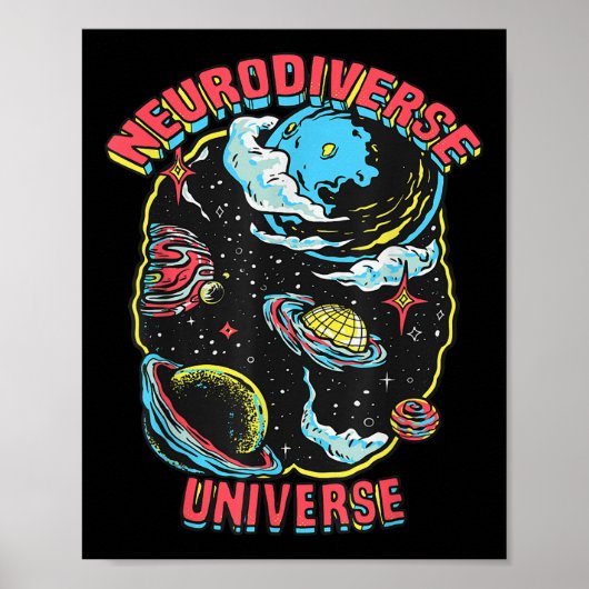 Neurodiverse Universum Neurodiversiteit Omhels ADH Poster (Voorkant)