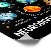 Neurodiverse Universum Planeet Autisme Bewustzijn Poster (Hoek)