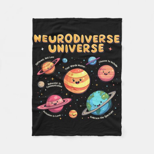 Neurodiverse Universum Speciaal Onderwijs Autisme  Fleece Deken (Voorkant)