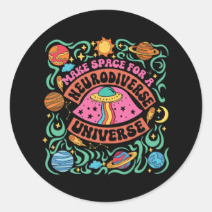 Neurodiverse Universum Speciaal Onderwijs Leraar A Ronde Sticker
