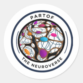 Neurodiversiteit acceptatie autisme hersenen neuro ronde sticker