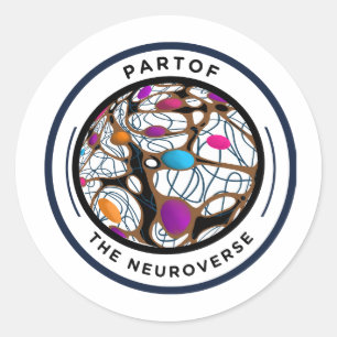 Neurodiversiteit acceptatie autisme hersenen neuro ronde sticker