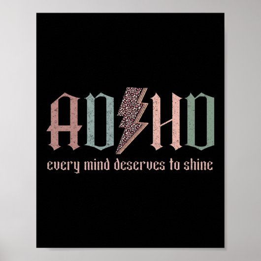Neurodiversiteit ADHD Elke geest verdient het om e Poster (Voorkant)