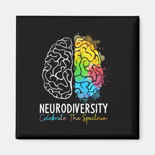 Neurodiversiteit - Autisme Spectrum ASD ADHD Rainb Magneet (Voorkant)