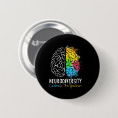 Neurodiversiteit - Autisme Spectrum ASD ADHD Rainb Ronde Button 5,7 Cm (Voorkant /achterkant)