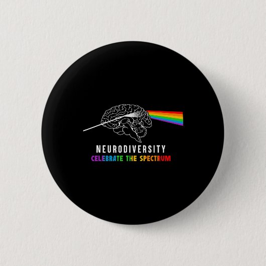 Neurodiversiteit Autisme Spectrum Hersenen ASS ADH Ronde Button 5,7 Cm (Voorkant)