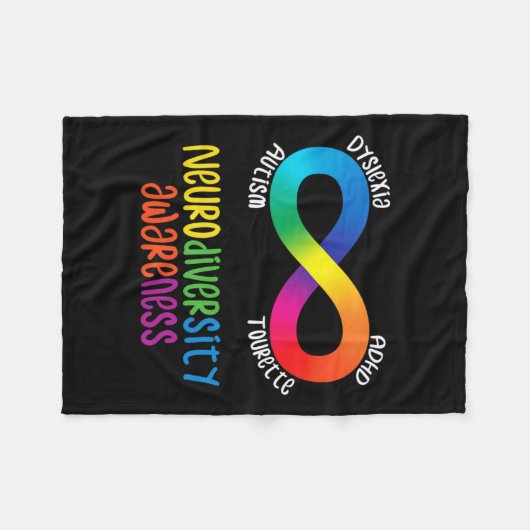 Neurodiversiteit Bewustmaking en autisme Dyslexie  Fleece Deken (Voorkant (Horizontaal))