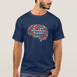 Neurodiversiteit bewustzijn kleurrijk hersenpatroo t-shirt