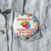Neurodiversiteit bewustzijn Speld Badge Ronde Button 4,0 Cm (In situ)