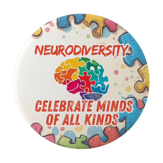 Neurodiversiteit bewustzijn Speld Badge Ronde Button 4,0 Cm