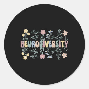 Neurodiversiteit Bloemen Autisme Neurodiverent 1 Ronde Sticker