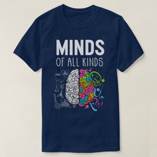 Neurodiversiteit Brain ADHD Autisme 3 T-shirt (Design voorkant)