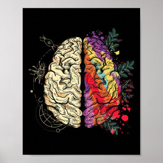 Neurodiversiteit Brain Mental Health Autisme Aware Poster (Voorkant)