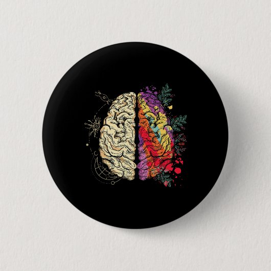Neurodiversiteit Brain Mental Health Autisme Aware Ronde Button 5,7 Cm (Voorkant)