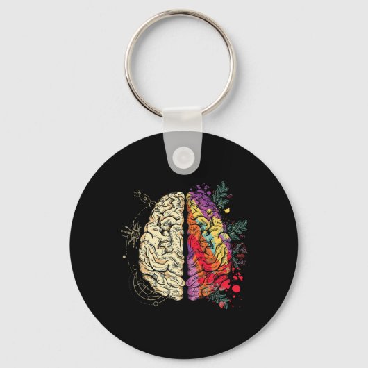 Neurodiversiteit Brain Mental Health Autisme Aware Sleutelhanger (Voorkant)