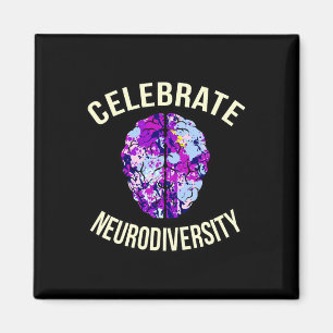 Neurodiversiteit Dyslexie Bewustzijn Zilver Grafie Magneet