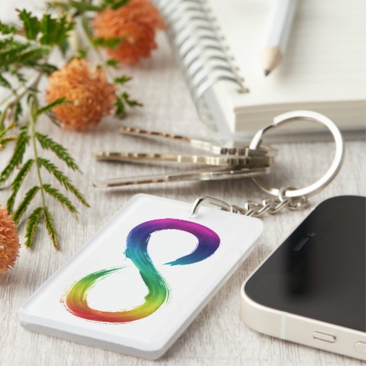 Neurodiversiteit geborsteld sleutelhanger (Voorkant Rechts)