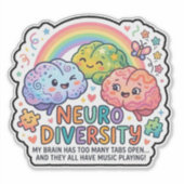 Neurodiversiteit grappige sticker (Voorkant)