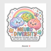 Neurodiversiteit grappige sticker (Vel)