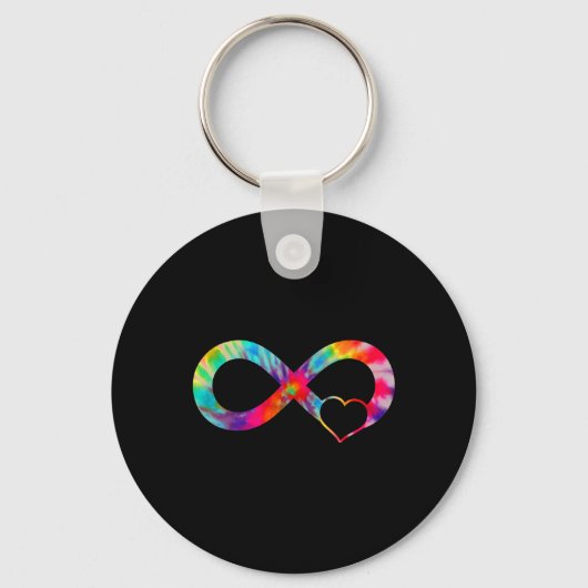 Neurodiversiteit Heart Infinity Sign Autisme Aware Sleutelhanger (Voorkant)