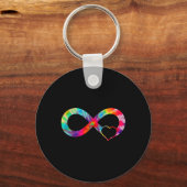 Neurodiversiteit Heart Infinity Sign Autisme Aware Sleutelhanger (Voorkant)