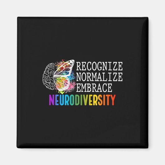 Neurodiversiteit Herken Normaliseer Omarm ADHD Au Magneet (Voorkant)
