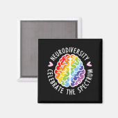 Neurodiversiteit Hersen Autisme Bewustzijn ASD ADH Magneet (Voorkant / Achterkant)