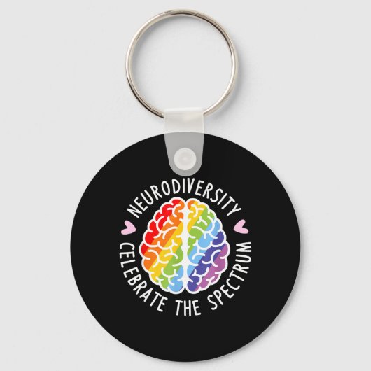 Neurodiversiteit Hersen Autisme Bewustzijn ASD ADH Sleutelhanger (Voorkant)