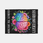 Neurodiversiteit Hersenen ADHD Bewustzijn ASS Auti Fleece Deken (Voorkant (Horizontaal))