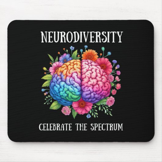 Neurodiversiteit Hersenen ADHD Bewustzijn ASS Auti Muismat (Voorkant)
