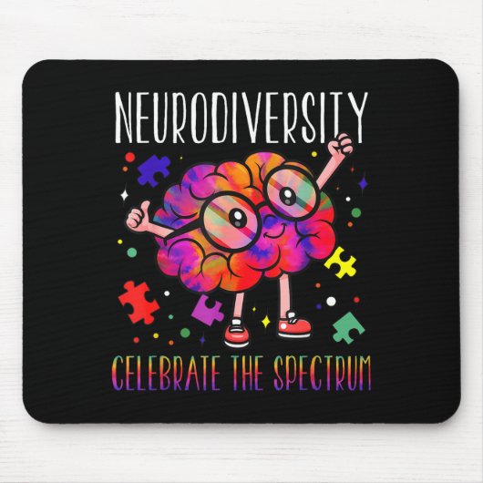 Neurodiversiteit hersenen ass autisme ADHD bewustz Muismat (Voorkant)