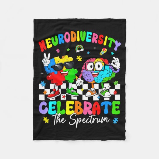 Neurodiversiteit hersenen autisme bewustzijn asd a fleece deken (Voorkant)