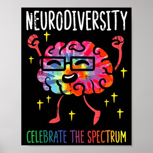 Neurodiversiteit Hersenen Autisme Bewustzijn Asd A Poster (Voorkant)