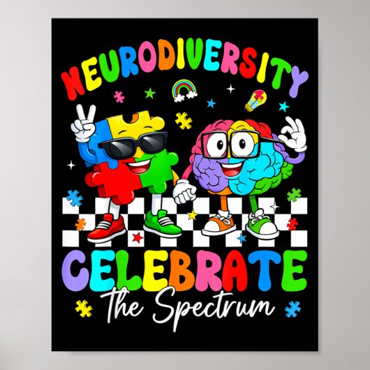 Neurodiversiteit hersenen autisme bewustzijn asd a poster (Voorkant)