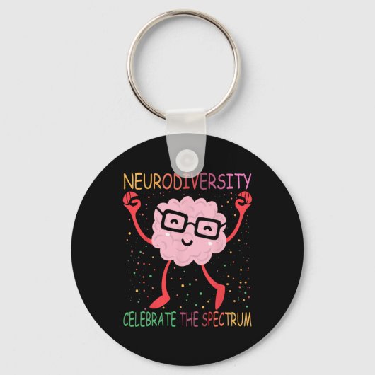 Neurodiversiteit Hersenen Autisme Bewustzijn Asd A Sleutelhanger (Voorkant)
