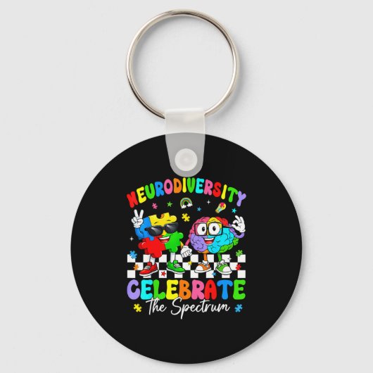 Neurodiversiteit hersenen autisme bewustzijn asd a sleutelhanger (Voorkant)